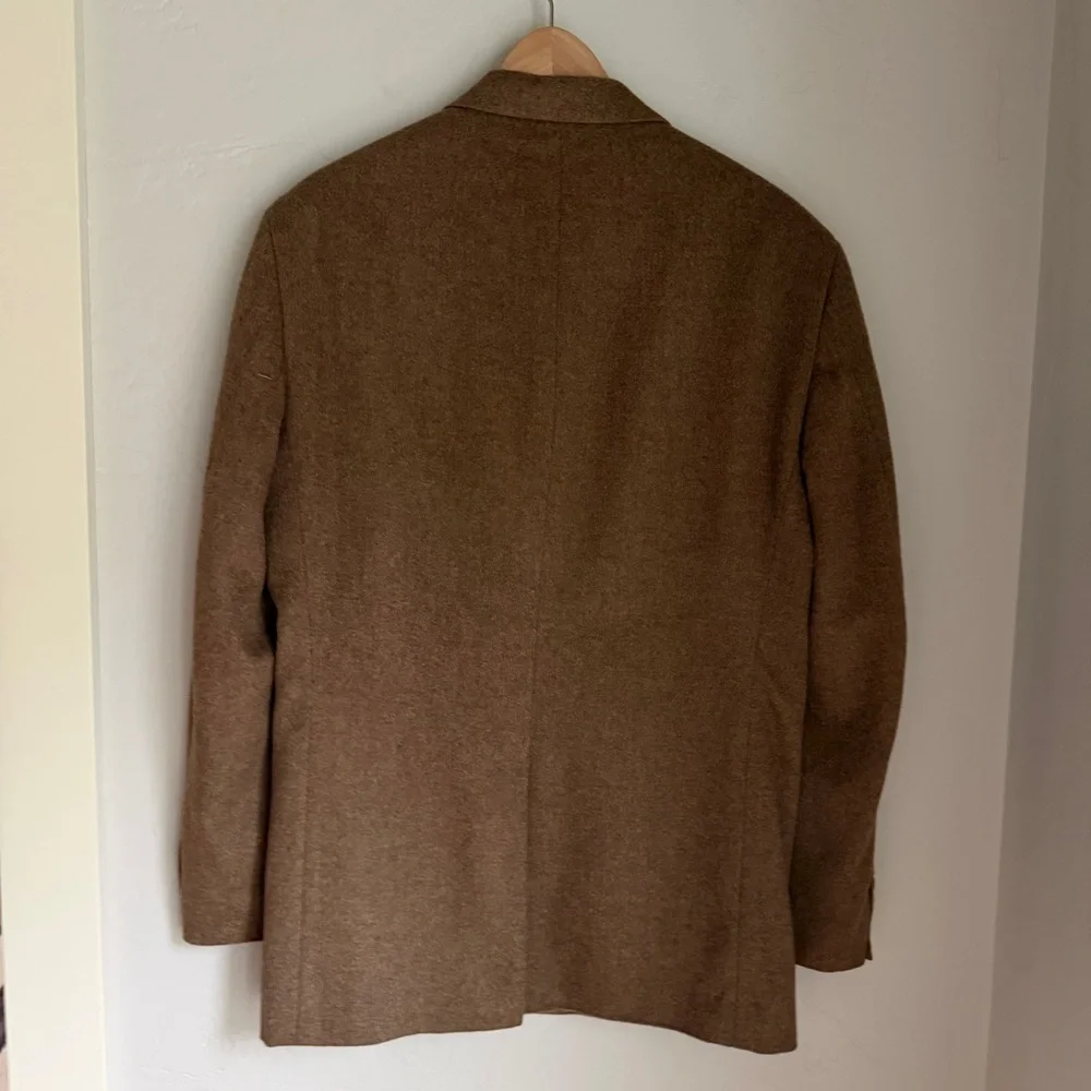 Stafford Executive Jacket Mens Brown 100% Camel Hair Two Buttons Blazer Size 42R
